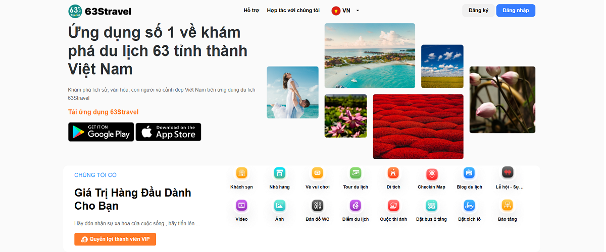 Ứng dụng số 1 về khám phá du lịch 63 tỉnh thành Việt Nam