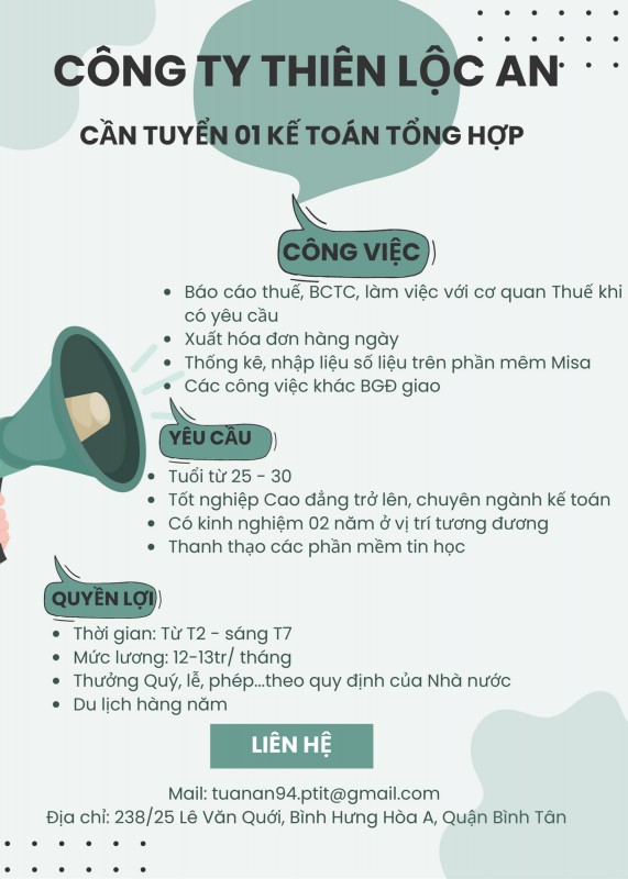 CÔNG TY TNHH THƯƠNG MẠI XUẤT NHẬP KHẨU THIÊN LỘC AN