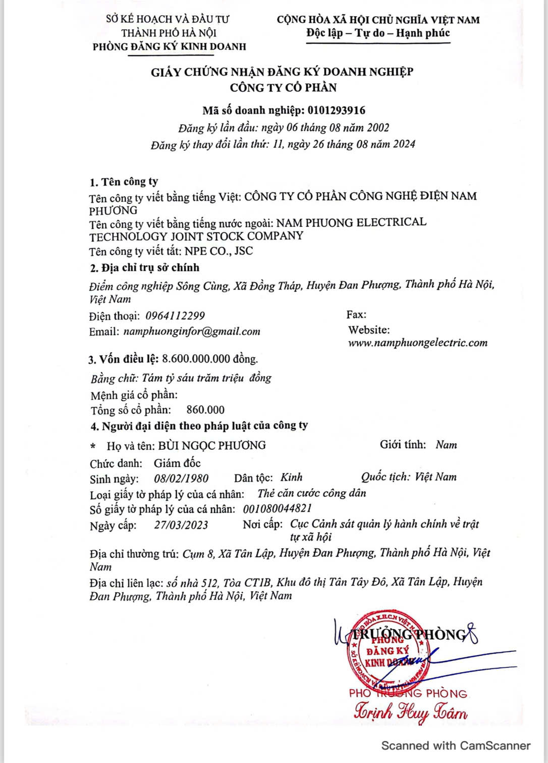 Công ty Cổ Phần Công Nghệ Điện Nam Phương