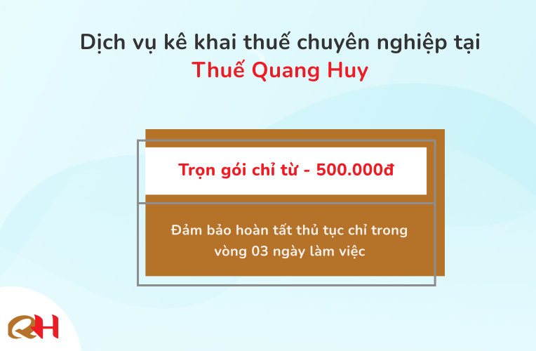 Dịch vụ kê khai thuế (khai báo thuế) trọn gói chỉ từ 500.000đ