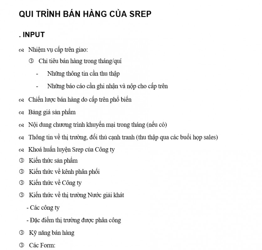 Quy trình bán hàng - Quy trình bán hàng của SREP