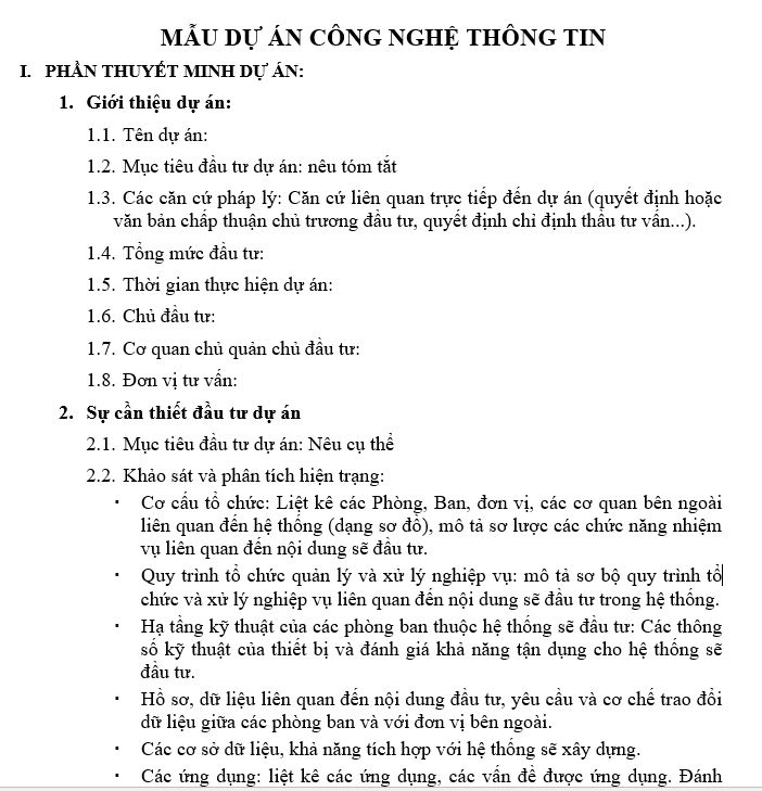 Mẫu dự án công nghệ thông tin