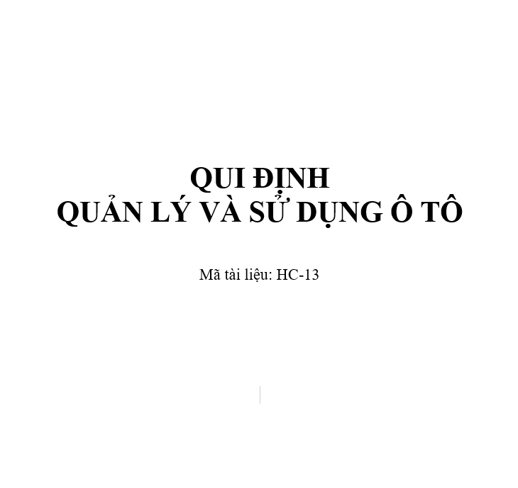 Quy định quản lý và sử dụng xe ô tô 