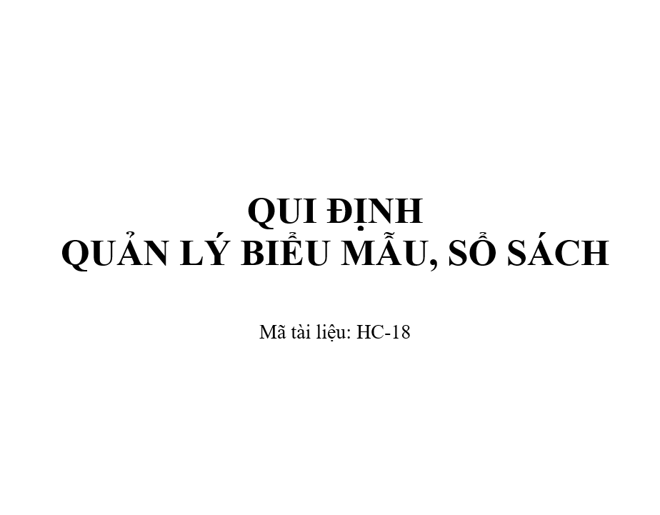 Quy định quản lý biều mẫu, sổ sách