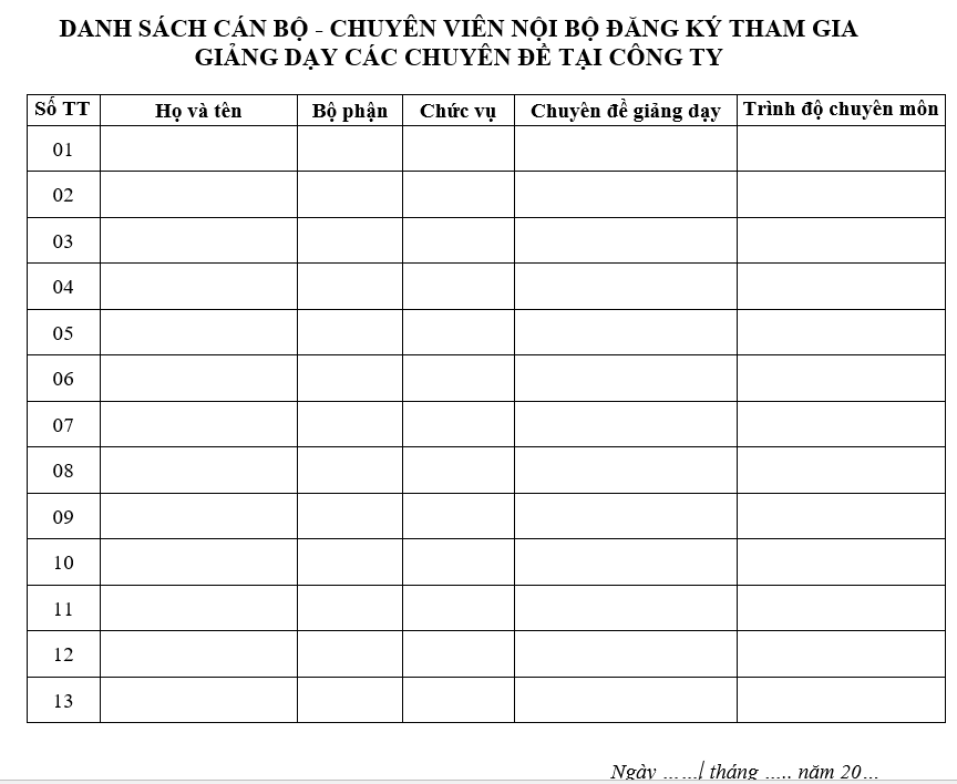 Hệ thống quản trị nhân sự - Danh sách giảng viên