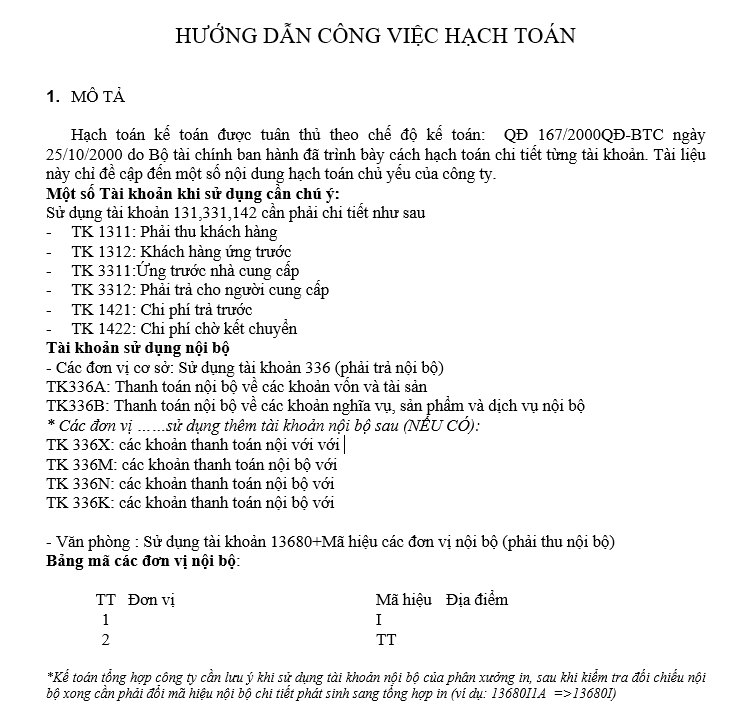 Các quy trình kế toán - Hướng dẫn công việc hoạc toán