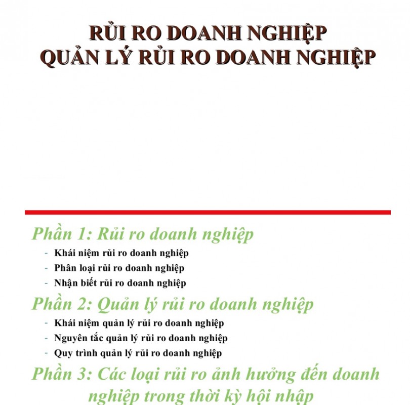 Quản trị rủi ro - Quản trị rủi ro doanh nghiệp