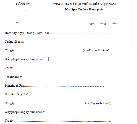 Mẫu hợp đồng đại lý