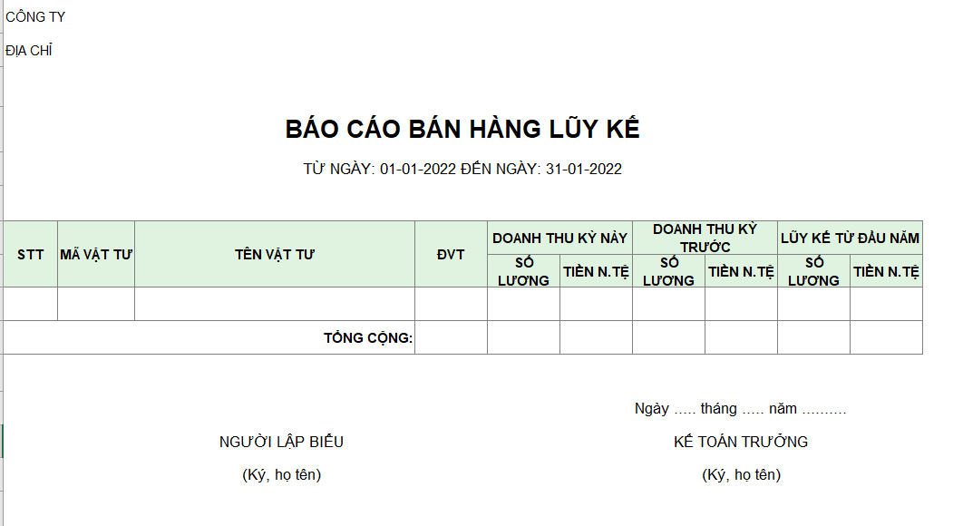 Báo cáo mua hàng lỹ kế ( NGOẠI TỆ )