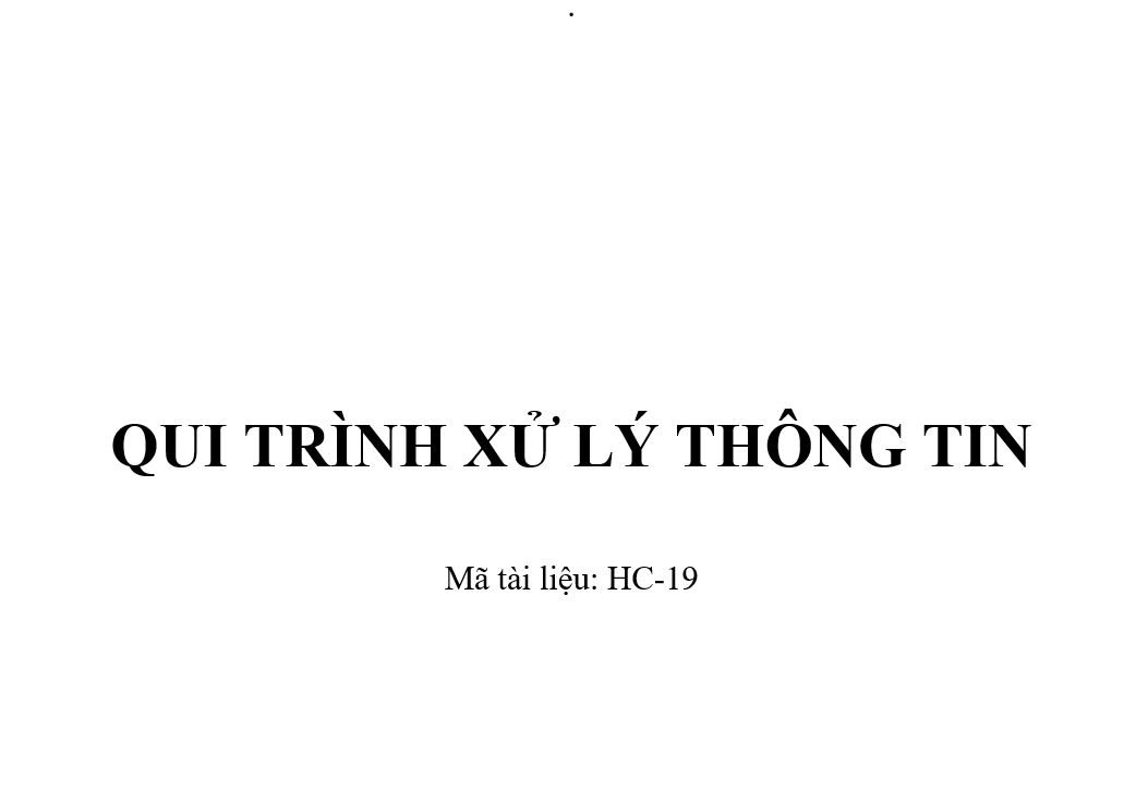 Quy trình xử lý thông tin