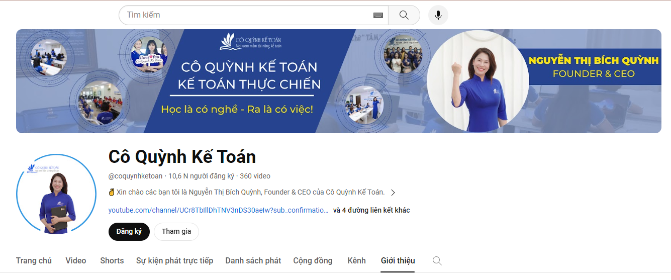 Kênh Youtube cô quỳnh kế toán