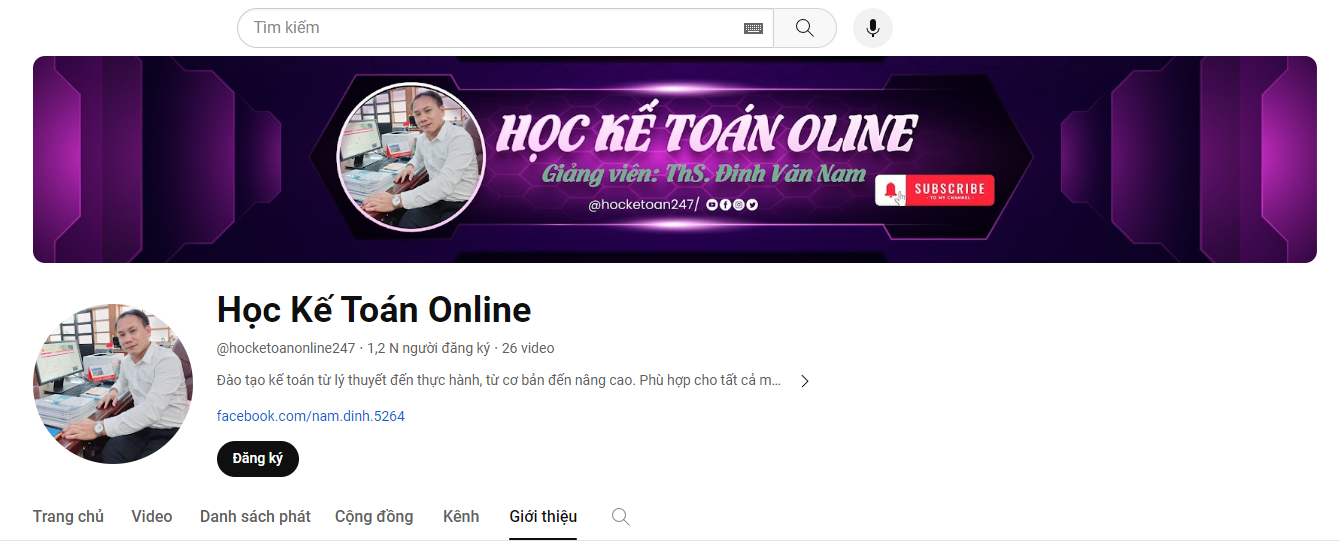 Kênh Youtube học kế toán Online