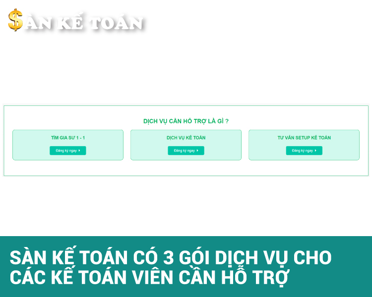 Các gói dịch vụ cần hỗ trợ danh cho kế toán